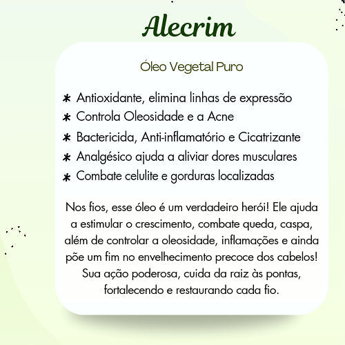 Óleo Vegetal de Alecrim - 100% Natural – Anticaspa